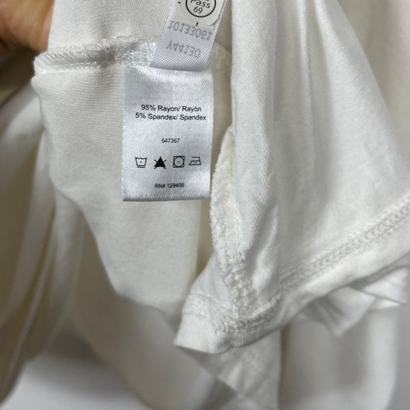 Venus Plus Size Draped SleeveTop in White Size 2X - Picture 6 of 10